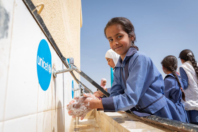 The Korea International Cooperation Agency has announced its support to UNICEF’s COVID-19 fund to help vulnerable children in Jordan stay healthy and protected during the virus response and recovery period (Photo courtesy of UNICEF)