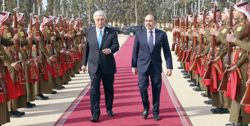 Kazakhstan's President Kassym-Jomart Tokayev on Wednesday was seen off at Queen Alia International Airport by HRH Prince Ali after concluding his official visit to Jordan (Petra photo)
