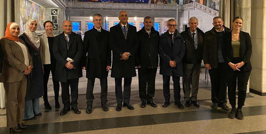Energy and Mineral Resources Minister Saleh Kharabsheh poses for a photo during a visit to Norway (Petra photo)