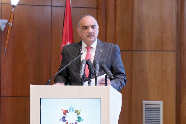 Prime Minister Bisher Khasawneh speaking about the public sector modernisation roadmap on Wednesday  (Petra photo)