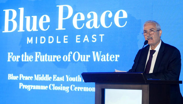 In a speech delivered on his behalf by HCST Secretary-General Mashhour Rifai, Prince Hassan stresses the importance of understanding and classifying disasters to grasp the impacts of climate change (Petra photo)