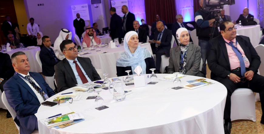 HRH Princess Basma Bint Ali, Agriculture Minister  Khalid Hneifat and guests during the inauguration of the regional conference on the sustainable administration of pastures and future challenges on Wednesday (Petra photo)