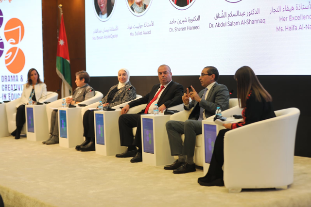 Speakers during a conference organised by the National Centre for Culture and Arts in Amman on Tuesday (Petra photo)