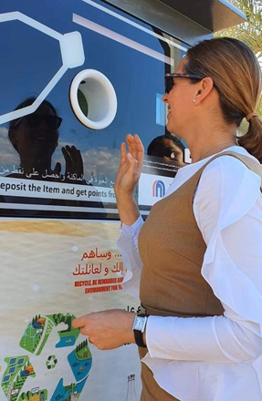 The Royal Marine Conservation Society of Jordan installed two recycling machines in Aqaba on Saturday (Photo courtesy of Dehma Al Hajaya)