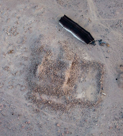 The aerial view of the guard tent at Khirbet Faynan (Photo courtesy of the ELRAP)