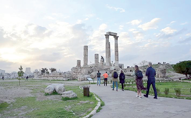 Tourists are seen at the Amman Citadel in this file photo (JT file photo)