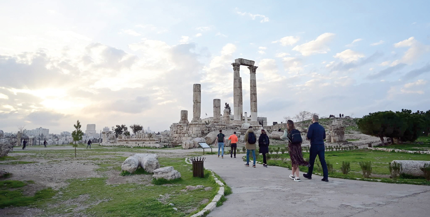 Tourists are seen at the Amman Citadel in this recent photo (Photo by Amjad Ghsoun)