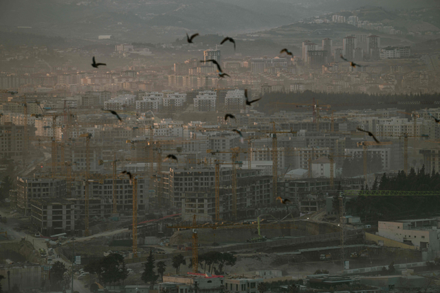 This photograph shows construction areas of Turkish public housing agency (TOKI) in Antakya on January 29  (AFP photo)