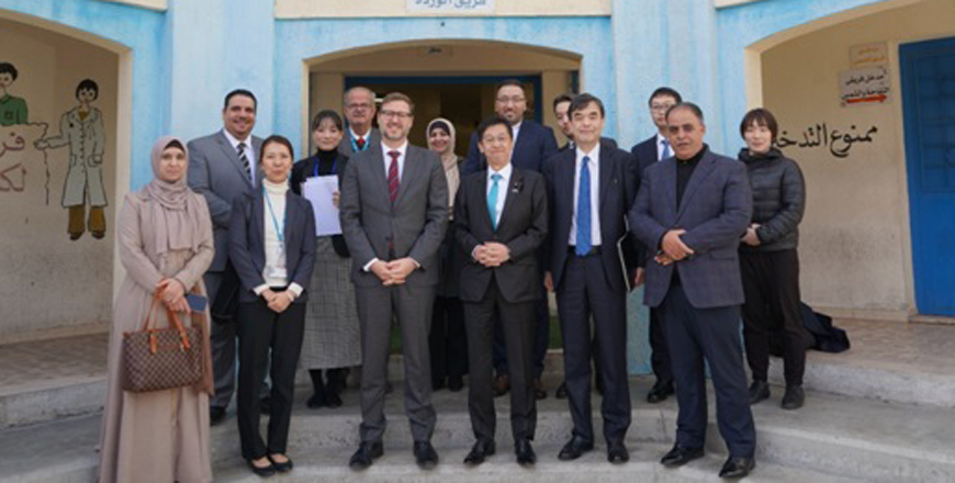 Matsumoto praises the hard work and commitment of the UNRWA staff to support Palestinian refugees (Photo courtesy of the Japanese embassy)