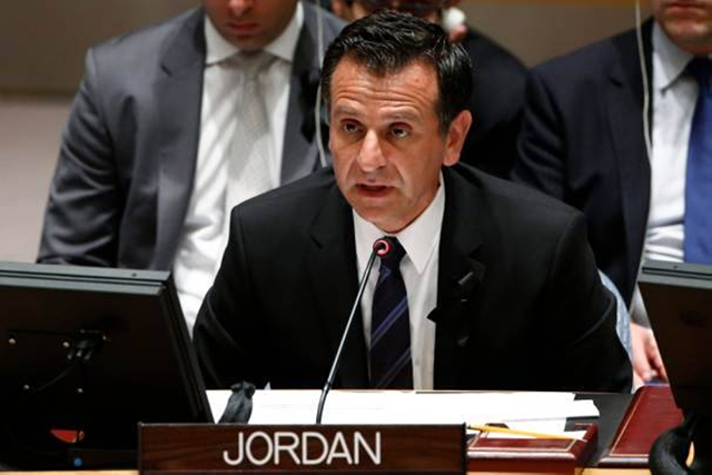 Jordan's Permanent Representative to the UN Mahmoud Hmoud, during a UN General Assembly session on the Palestinian issue, reiterates the Palestinian people’s right to self-determination (Petra photo)