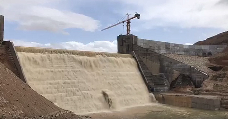   This recent photo shows Waleh Dam in Madaba overflowing (Photo courtesy of Water Ministry)