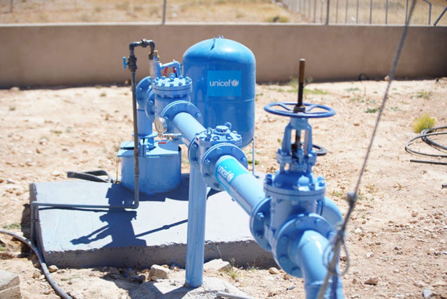 The Water Ministry, supported by the United Nations Children’s Fund, has launched a borehole in Athruh region in Maan Governorate with a capacity of 70 cubic metres per hour at a cost of JD202,000  (Photo courtesy of UNICEF)