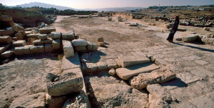 In this undated photo, remains of one of the churches found at Kirbet Yajuz, some 11km north of Amman, can be seen (Photo courtesy of ACOR)