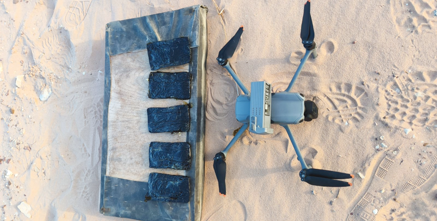 The Southern Military Zone on Saturday foils an attempt to smuggle drugs using a drone from the western frontier (Petra photo)