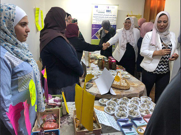 Stalls displaying Jordanian products at a recent Business Development Centre exhibition (Photo courtesy of the BDC)