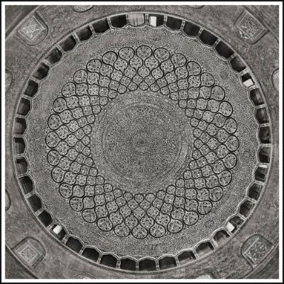 The original copy of the Dome of the Rock interior roof design, which compiles nine negative scans from the turn of the last century  (Photo courtesy of Kelvin Bown)