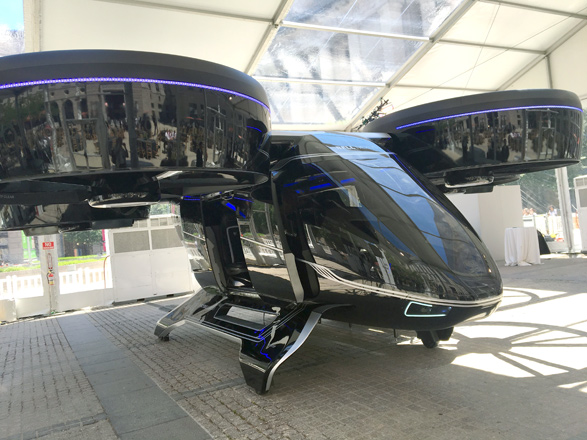  The Bell Nexus concept is shown at the Uber Elevate summit in Washington, DC on Tuesday, one of several that will make up a fleet of electric aircraft Uber expects to deploy by 2023 (AFP photo)