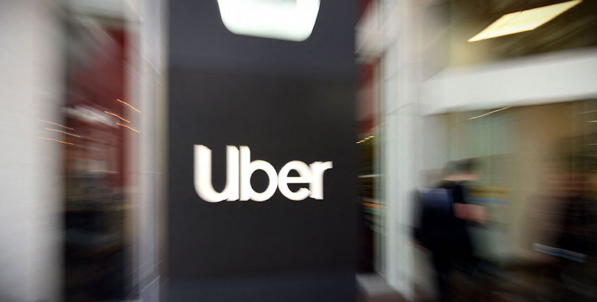  In this file photo taken on May 08, 2019, an Uber logo is seen outside the company's headquarters in San Francisco, California. (AFP photo)
