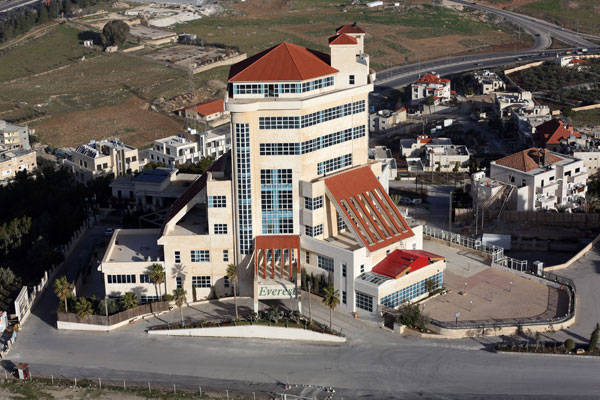 An aerial view of Everest Hotel on the airport road (Photo by Osama Aqarbeh)