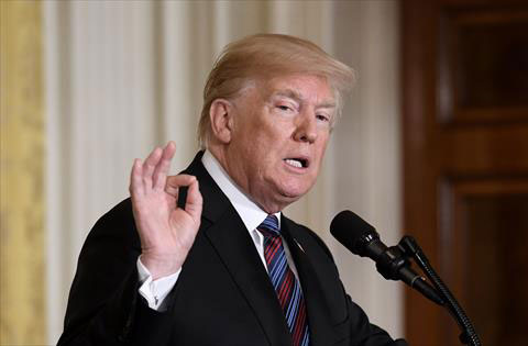 US President Donald Trump speaks during a joint press conference in the East Room of the White House on April 3, in Washington, DC (AFP photo)