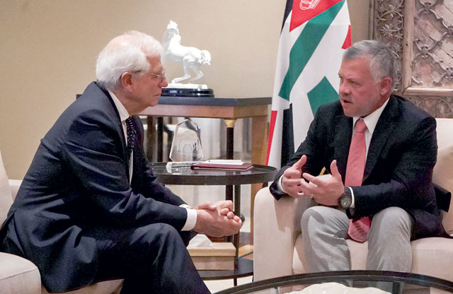  His Majesty King Abdullah on Sunday received European Union High Representative for Foreign Affairs and Security Policy and European Commission Vice President Josep Borrell (Photo courtesy of Royal Court)