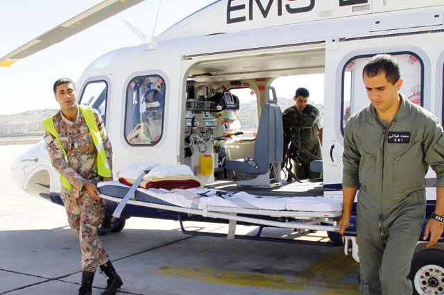 The Jordan Air Ambulance Centre employs about 45 individuals, split between pilots, medical staff, doctors, nurses, paramedics, maintenance workers and engineers, as well as those working at the call centre (Photo by Osama Aqarbeh)