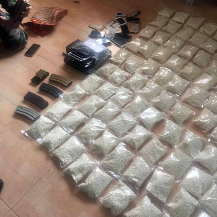 Illegal narcotic pills seized by the authorities in recent raids announced on Wednesday (Petra photo)