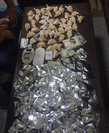 Narcotics seized by the authorities in recent raids to arrest suspected drug dealers (Petra photo)