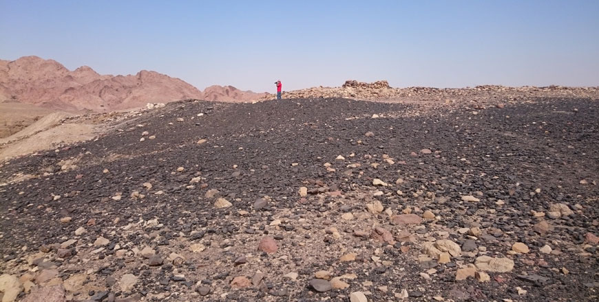 Slag (waste product of copper smelting) is seen in this recent photo taken in Wadi Feynan (Photo courtesy of Mohammad Najjar)