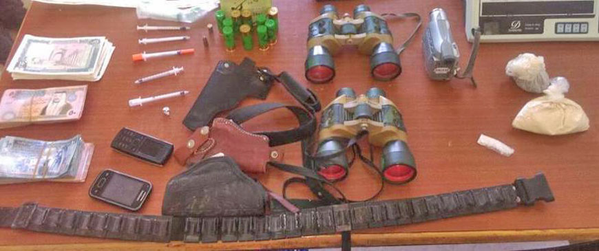 Stolen material seized by the authorities after a raid in Amman’s Lubban area on Thursday  (Photo courtesy of Amen FM)