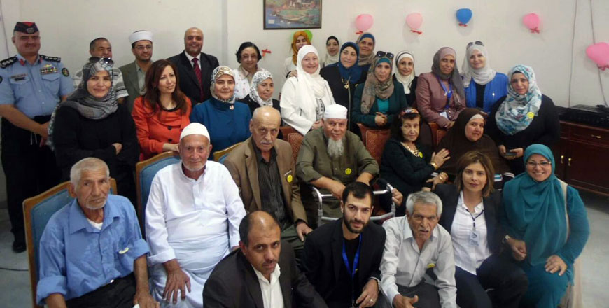 Members of the National Council for Family Affairs during a visit last Thursday to the Darat Samir Shamma for the Elderly in Amman (Photo courtesy of NCFA)