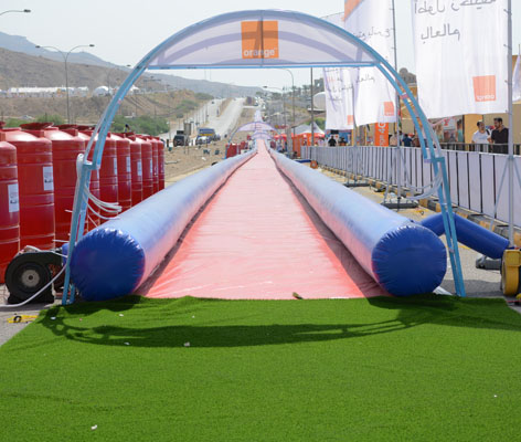 A 611-metre Slip and Slide in the Dead Sea area recognised on Friday by Guinness World Records as the longest in the world (Photo courtesy of Monaco Business Development)