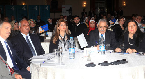 HH Princess Dina attends a meeting on Jordan's national tobacco control strategy 2016-2018 in Amman on Wednesday (Petra photo)