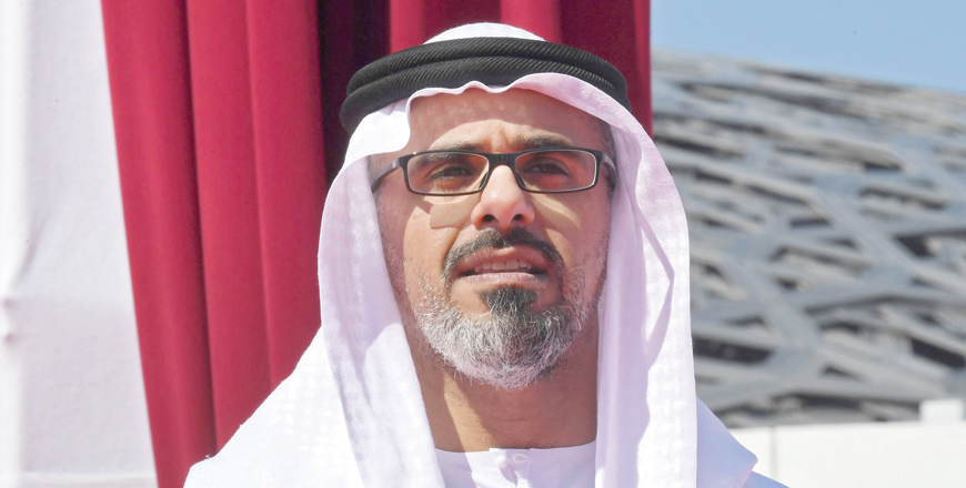 This file photo taken on November 11, 2019 shows, Sheikh Khaled Bin Mohammed Bin Zayed Al-Nahyan during a ceremony marking the second anniversary of Abu Dhabi's Louvre Museum (AFP photo)