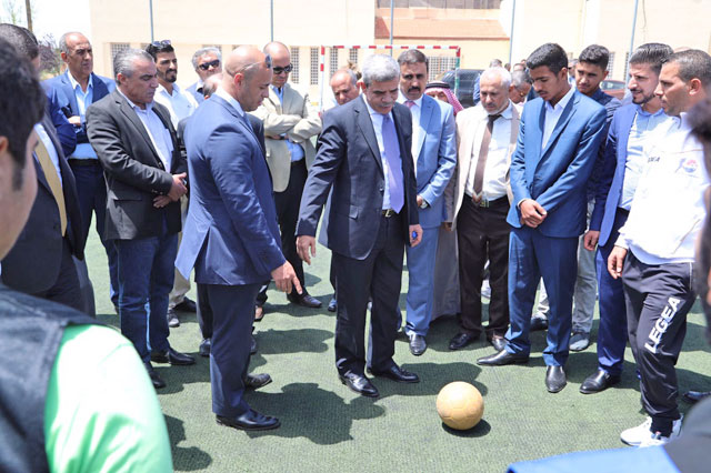 Youth Minister Bashir Rawashdeh takes part in the launching ceremony of Maharati at Naur youth centre, on Wednesday (Photo courtesy of GFP)