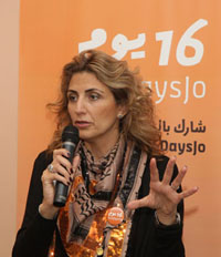 JNCW Secretary General Salma Nims speaks to reporters at a press conference on Tuesday (Petra photo)