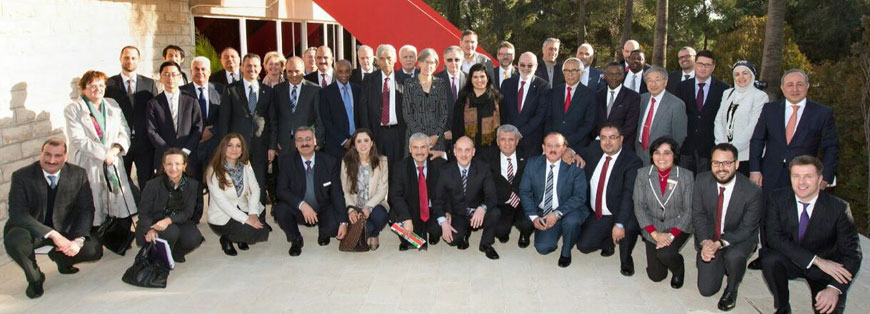 HRH Princess Sumaya with members of the steering committee of the World Science Forum 2017 in Amman on Tuesday (Photo courtesy of Royal Scientific Society)