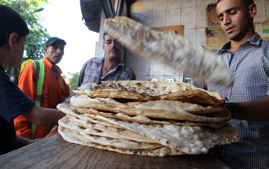 Around 1,850 tonnes of subsidised flour are consumed daily in the country, according to the Ministry of Industry, Trade and Supply (Photo by Osama Aqarbeh)