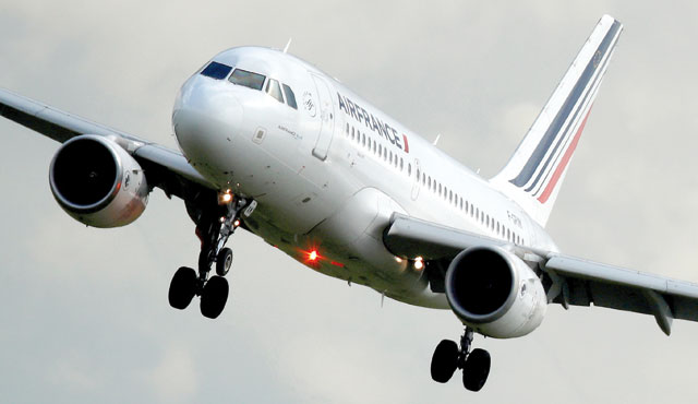 An Air France Airbus A319-111 airplane prepares to land at the Charles de Gaulle Airport in Roissy, near Paris, France, on April 28 (Reuters file photo)