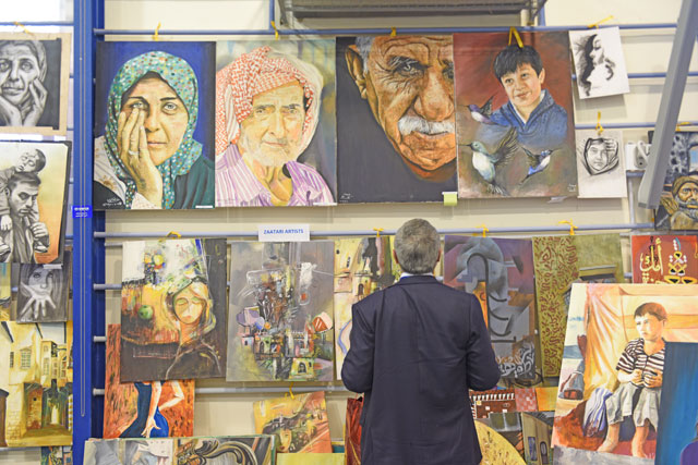 The Winter Bazaar showcases various products locally made by refugees and refugee supporting initiatives in Amman on Thursday (Photo courtesy of UNHCR M. Elfayez)