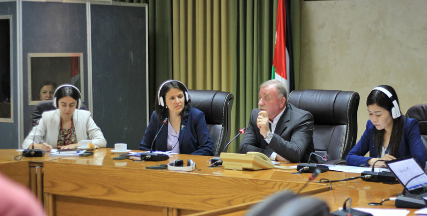 Representatives of the government of Canada, the Ministry of Education and UNESCO introduce the workshop objectives to the participants in Amman on Sunday (Photo courtesy of UNESCO)