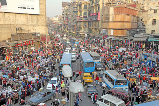 This photo taken on December 12 shows an elevated view of Al Attaba district on the edge of downtown Cairo, Egypt (AFP photo)