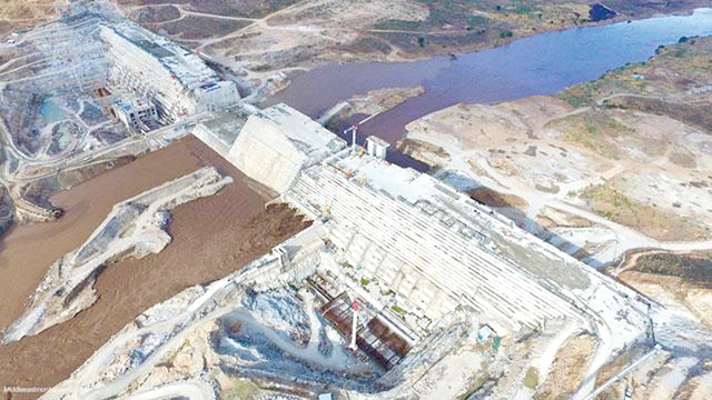 This photo shows Ethiopia’s Grand Renaissance Dam (AFP photo)
