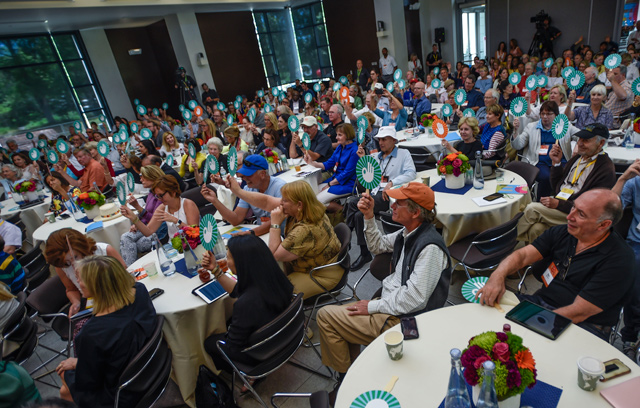 Attendees of the Aspen Ideas Festival take part in a group session in Aspen, Colorado  (Photo courtesy of the Aspen Institute/Riccardo Savi)