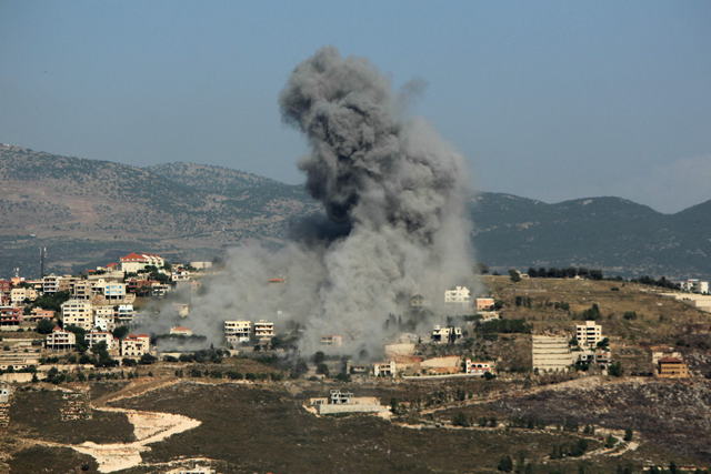 Smoke billows from the site of an Israeli airstrike on the southern Lebanese village of Khiam near the border on June 8, 2024 amid ongoing cross-border tensions (AFP photo)