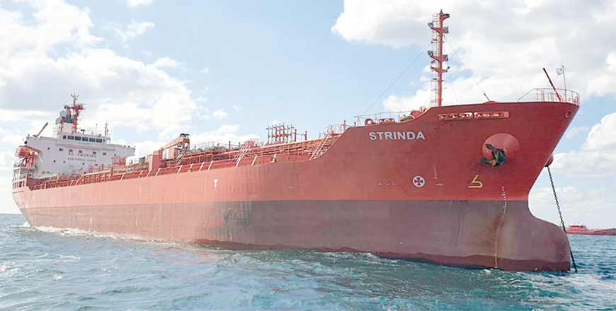 This handout photograph released by AS J Ludwig Mowinckels Rederi on December 12, shows the Norwegian-flagged chemical tanker the MT Strinda (AFP photo)