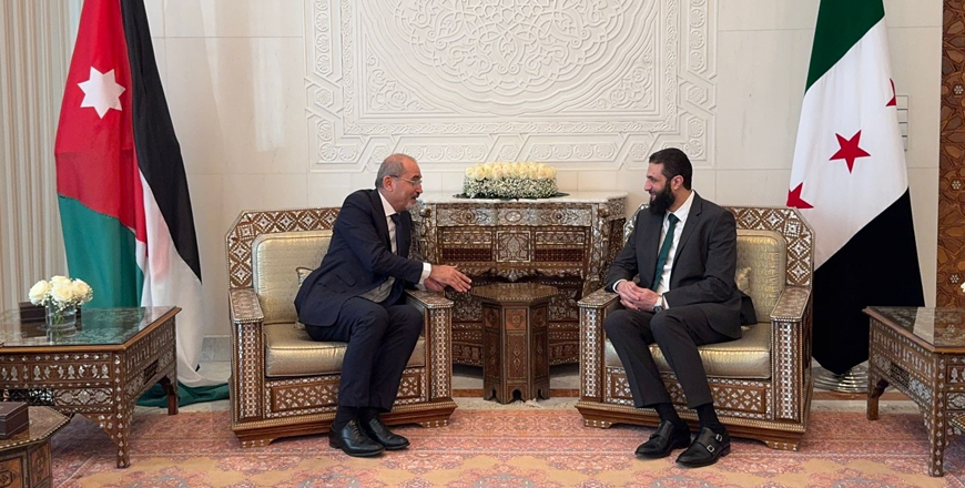Deputy Prime Minister and Foreign Minister Ayman Safadi meets on Monday in Damscus with Ahmad Al-Sharaa, head of the Syrian Administration (Foreign Ministry photo)
