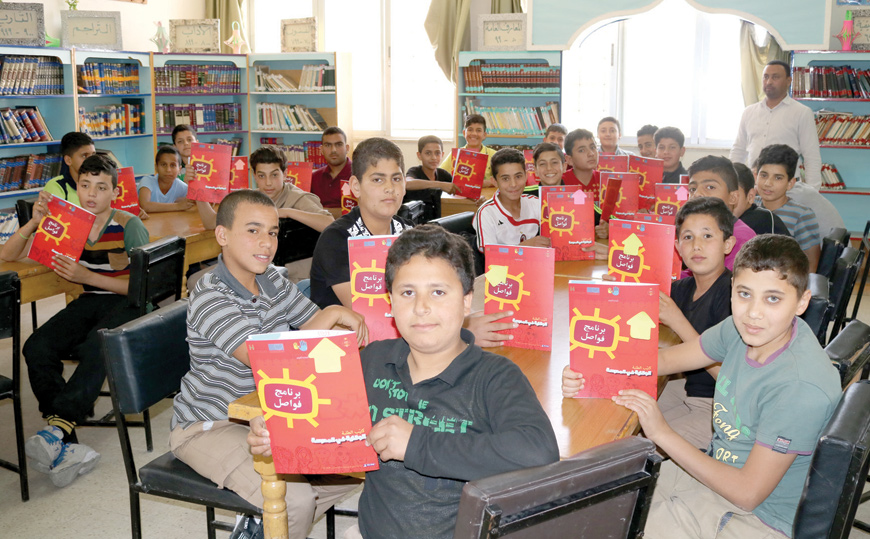 Students take part in awareness raising sessions as part of the Tahseen programme (Photo courtesy of the RHAS)