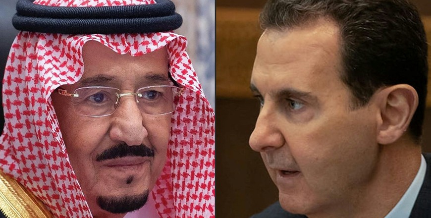 This combination of file photos created on May 17, shows a handout photo provided by the SPA of Saudi Arabia's King Salman Bin Abdulaziz, and a handout photo released by the official Facebook page of the Syrian Presidency of Syrian President Bashar Al Assad (AFP photo)