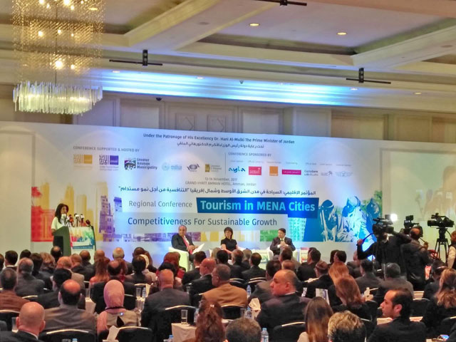 A two-day regional conference titled ‘Tourism in the Middle East and North Africa [MENA]: Competitiveness for Sustainable Growth’ kicked off on Monday with a focus on the relation between tourism and sustainable growth (Photo by Fares Al Abed)
